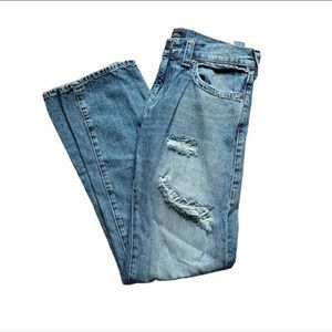 True Religion Relaxed Straight Jeans - Ripped
